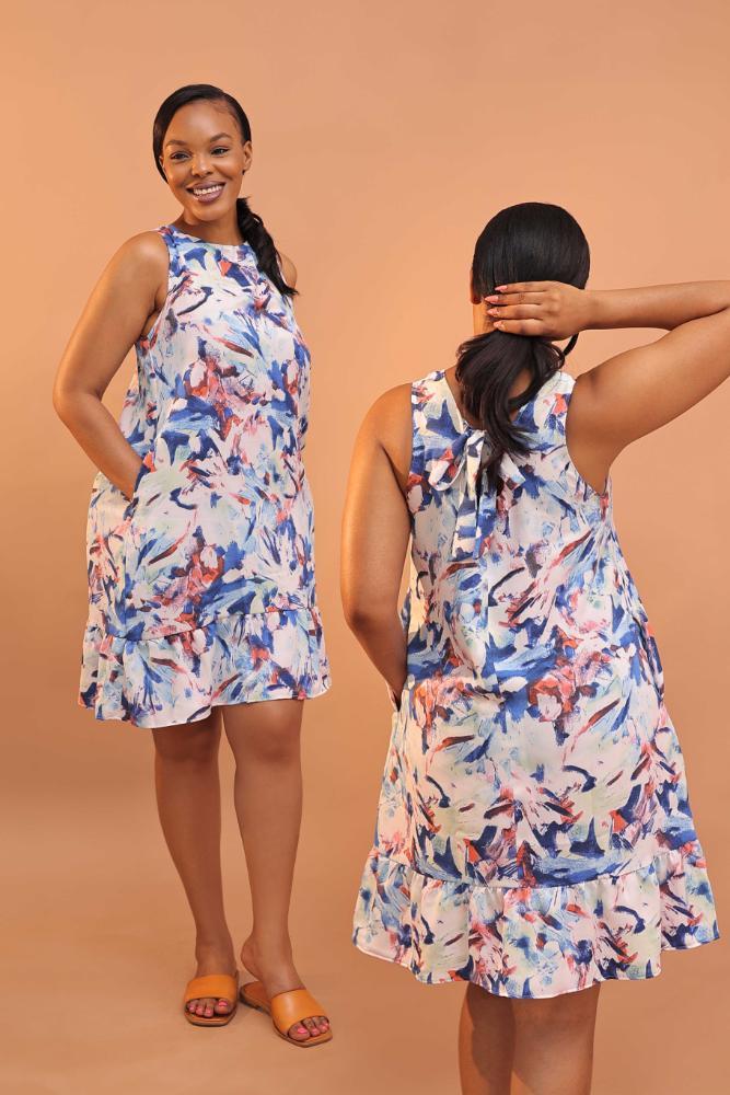 Ocean pattern flowy Dress in Unknown