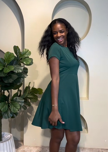 Simple Flare Dress — Green