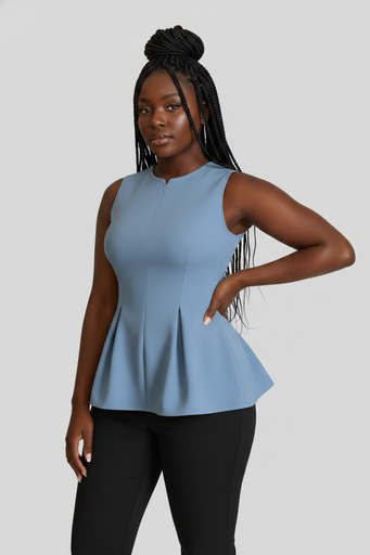 Office Blouse — Jean blue