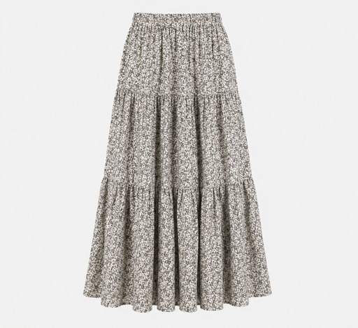 Floral Caribbean Skirt — White
