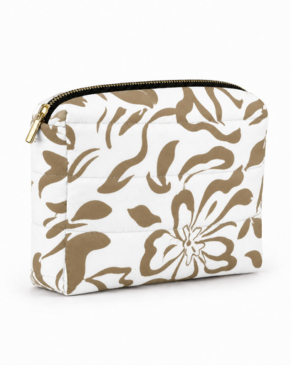 Patterned Toilet Bag — Brown