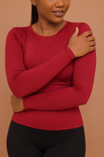 Basic Tee Long Sleeve  — Maroon