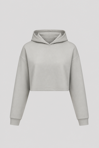 Everyday Cropped Hoodie — Grey