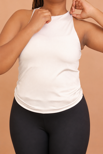 Basic Tee Highneck — White