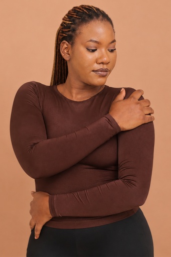 Basic Tee Long Sleeve  — Coffee Brown