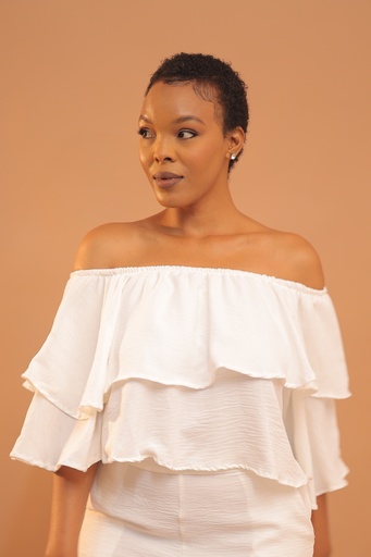 Sway Offshoulder Top — White